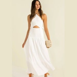 NWT Sundae Muse - Mirage Maxi Halter Dress White